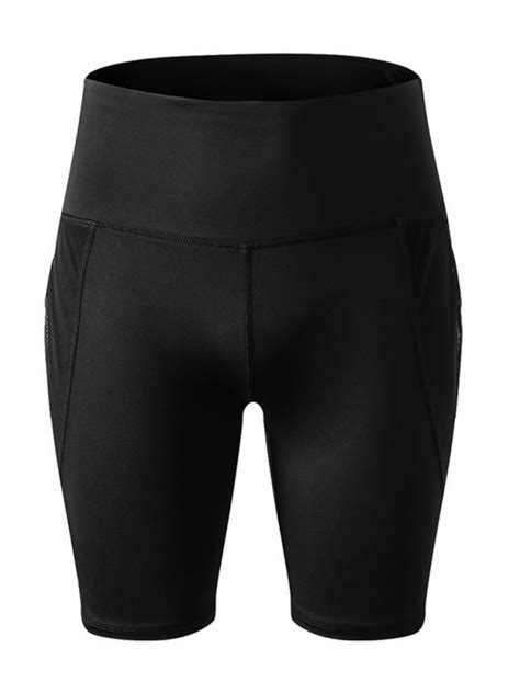 uccdo womens high waist athletic workout compression shorts out pocket