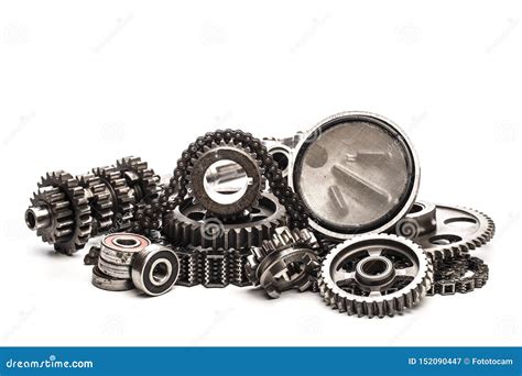 Various Car Parts And Accessories Isolated On White Background Image