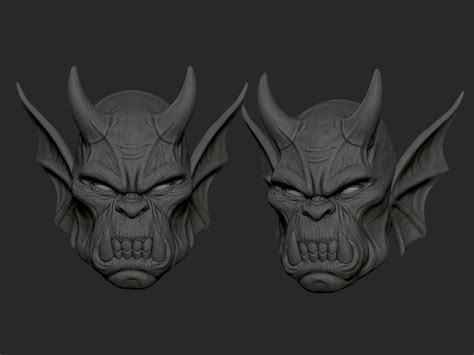 Artstation Demon Head Sculpt For 3d Printing