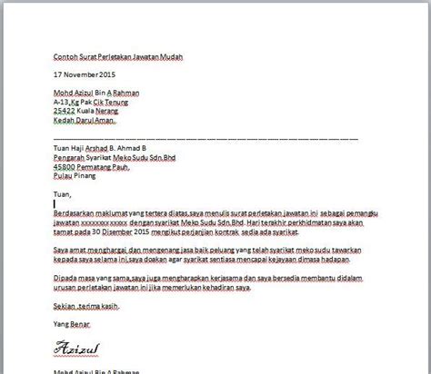 Jenis surat perjanjian kerja dan contoh. Pemberhentian Pekerja Menamatkan Contoh Surat Penamatan ...