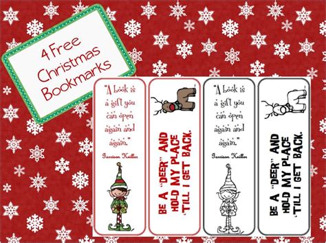 Fun Free And Festive Bookmarks Classroom Freebies
