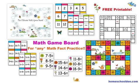 Free Math Game Boards Homeschool Den