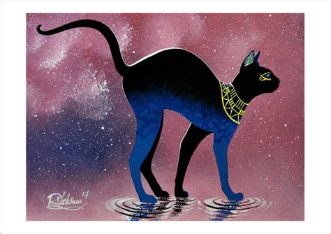 Bastet Cat Water Etsy Cat Painting Painting Prints Acrylic Painting