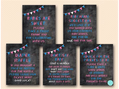 Chalkboard Gender Reveal Signs Magical Printable