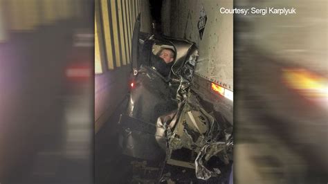 Man Sandwiched Between Two Semi Trucks Survives 26 Car Pileup Abc7