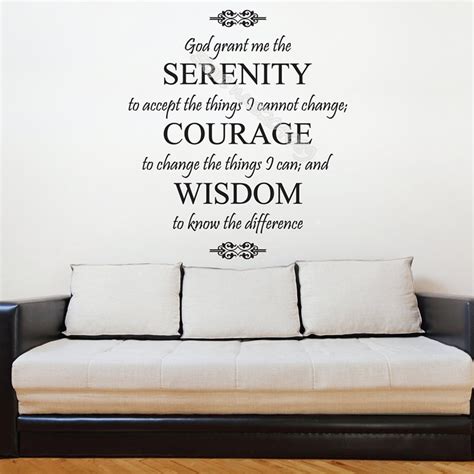 God Grant Me The Serenity Quote Wall Sticker Courage Wisdom Spiritual