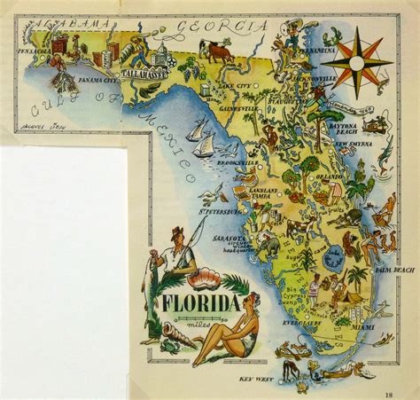 Florida Pictorial Map 1946