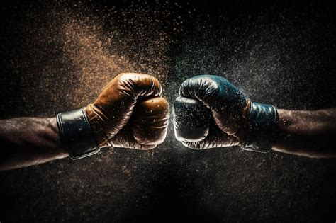 Premium Ai Image Boxing Fight Close Up Of Two Fists Hitting Each