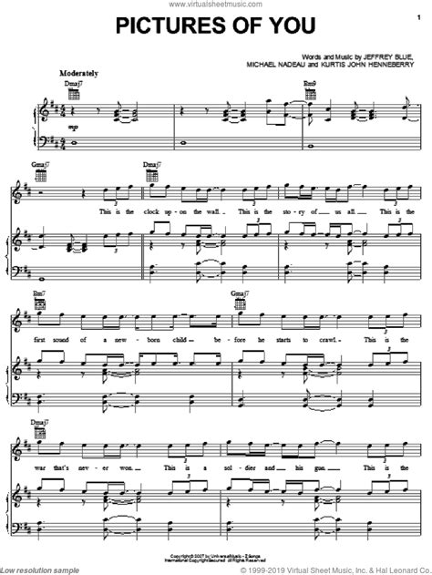 Pictures Of You Sheet Music For Voice Piano Or Guitar Pdf