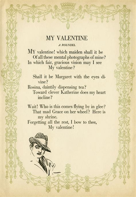 Free Vintage Illustrated Valentine Poem Old Design Shop Blog