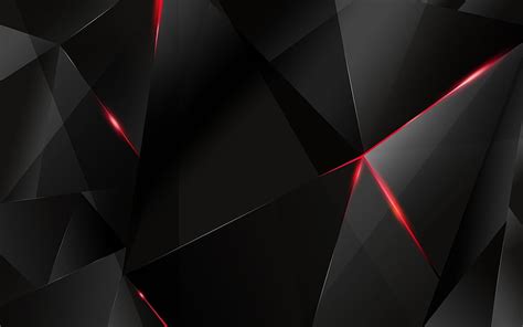 Hd Wallpaper Black Polygon With Red Edges Black And Red Wallpaper