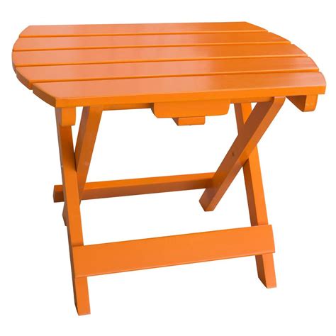 Amerihome Tangerine Orange Wood Outdoor Side Table With Painted 802542