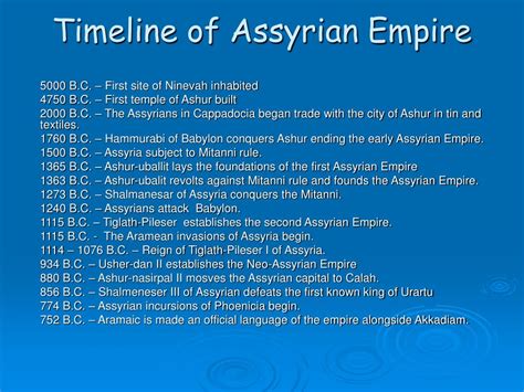 Assyrian Timeline By Gambaran