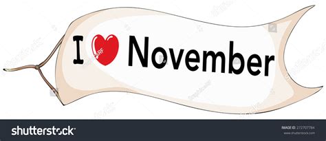 I Love November Banner Flying Stock Vector 272707784 Shutterstock