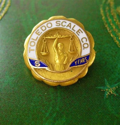 Scales Of Justice Pin Toledo Scale Co Lapel Pin Vintage 5 Year Service
