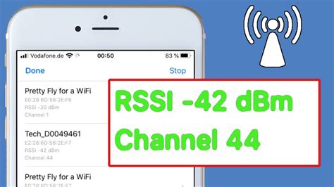Iphone Wlan Signal Strength In Dbm Rssi Ipad Channel Bssid Youtube