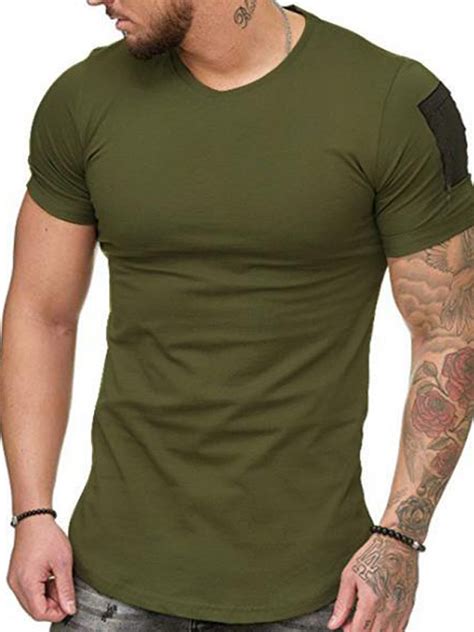 Lallc Mens Slim Fit Short Sleeve T Shirt Muscle Casual Blouse Top
