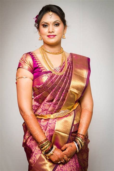South Indian Bride Bridal Makeup Saree And Jewellery Indian Wedding Sari Indian Bridal