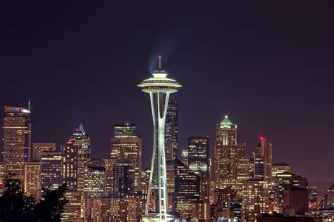 Filey Space Needle At Night
