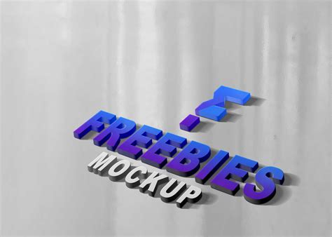 Premium 3D Freebies Logo Mockup - Freebies Mockup