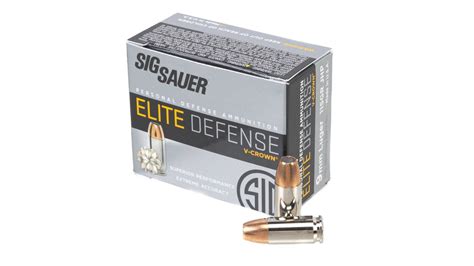 Sig Sauer 9mm 115gr Elite V Crown Jhp Ammunition 20 Rd Box