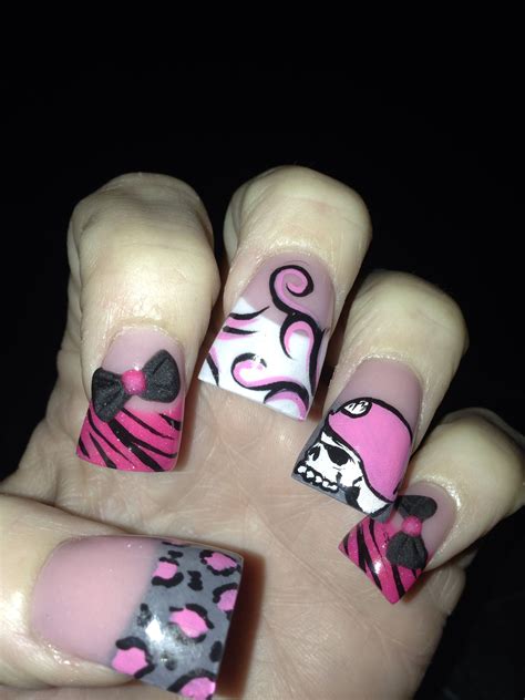 Metal Mulisha Duck Nails Cheetah Nails Pink Ombre Nails Nail Art