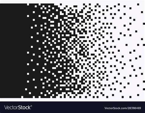 Pixels Are Scattered Dissolve Monochrome Style Vector Image