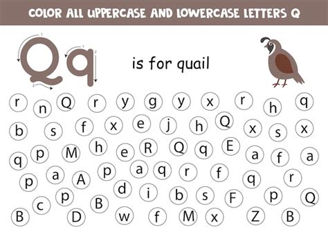 Premium Vector Color All Letters Q Educational Worksheet For School