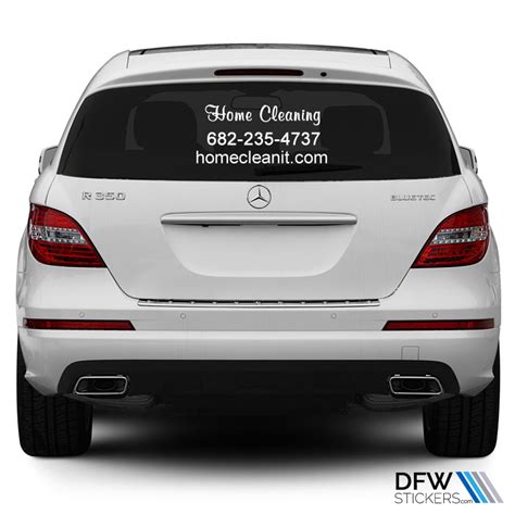 Custom Back Car Window Lettering Stickers Decals White Only Dfw