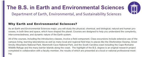 Earth And Environmental Science Bs Earth And Environmental Sciences