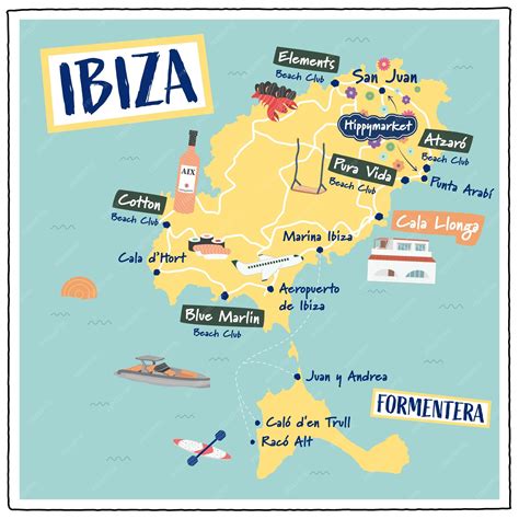 Premium Vector Illustration Of A Ibiza Map