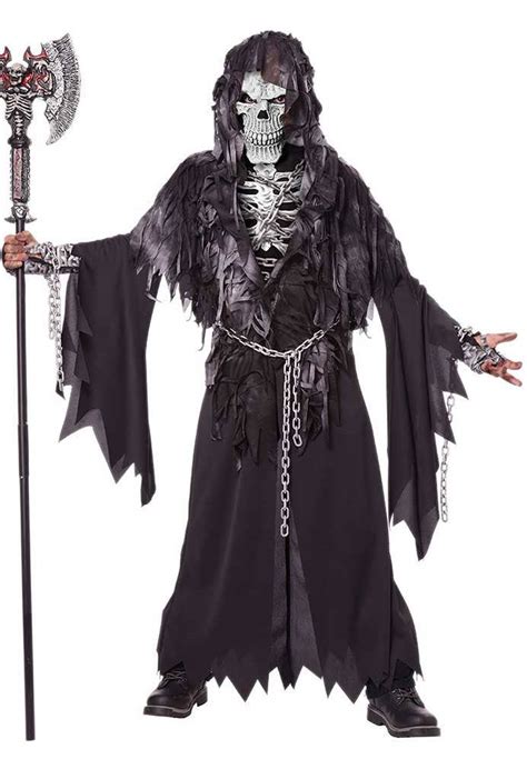 Boys Black Grim Reaper Costume Kids Halloween Costumes