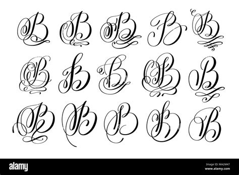 Calligraphy Lettering Script Font B Set Stock Vector Image And Art Alamy