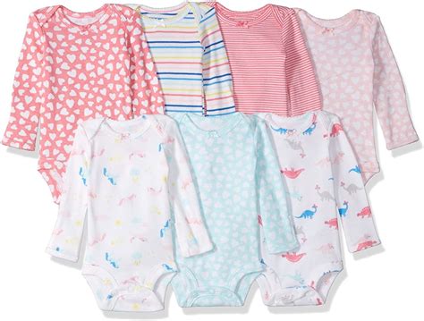 Carters Baby 7 Pack Long Sleeve Bodysuits Rainbow Hearts