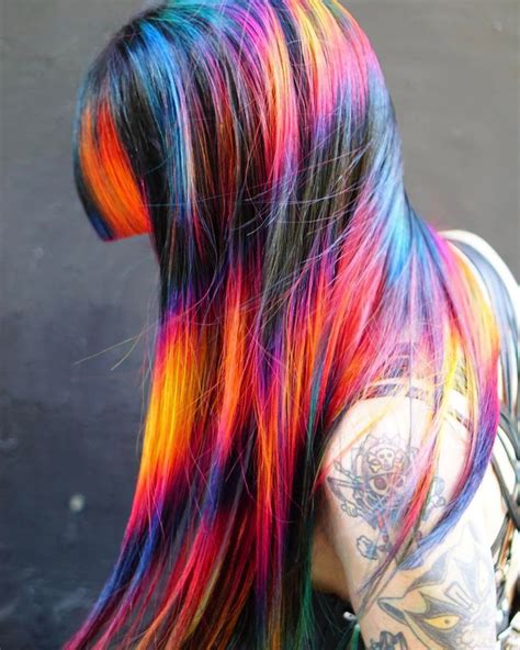 Multi Color Dyed Hair Hair Dye Techniques Hair Techniques Dyed Hair