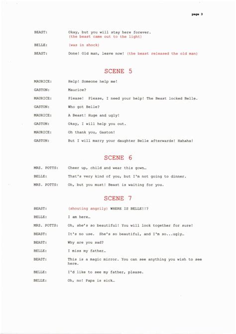 Beauty And The Beast Story Telling Script