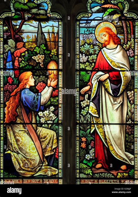 Mary Magdalene The Risen Jesus Christ Stained Glass Window 1883 By