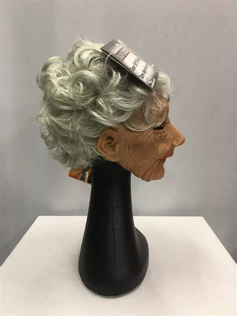 Old Lady Mask With Moving Mouth Adult The Costumery