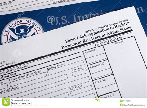 Us Homeland Security Form Stock Image Image Of Immigration 57195311