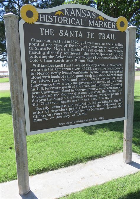 The Santa Fe Trail Marker Cimarron Kansas Located In Th Flickr
