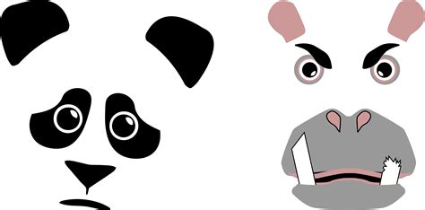 Sad Panda And Angry Hippo Clip Art Image Clipsafari