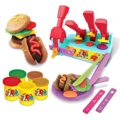 Children 3d Hairdresserbbq Clay Set Toys Plasticinetool Kit Diy