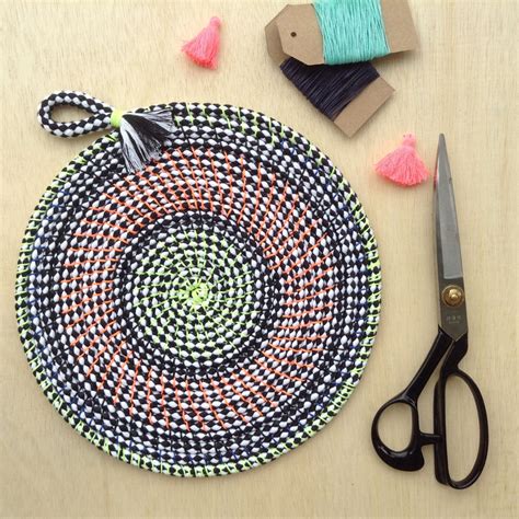 Rope Coasters Craft Kit Diy Tutorial Colour Instructions Etsy