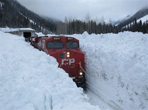 Train Navigating Through The Canadian Snow Pics
