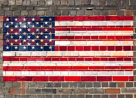 Usa Flag On A Brick Wall Digital Art By Steve Ball Fine Art America