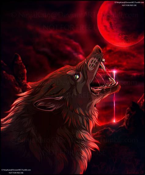 Moon Sickness Ych Comm By Ninjakato On Deviantart Anime Wolf Demon