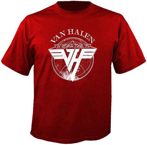 Van Halen World Tour 1979 Red T Shirt Uk Clothing
