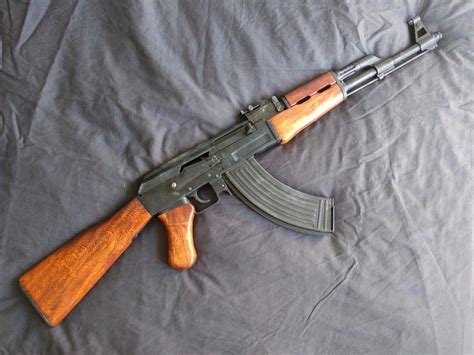 Ak Russian Assault Rifle With Real Wood Stock Non Firing Gun My Xxx