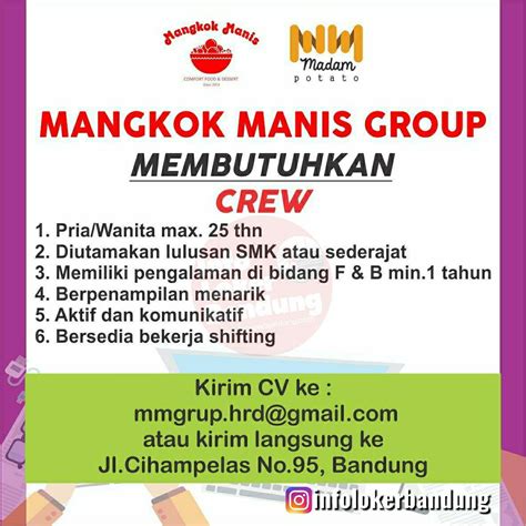 Di kota ini terdapat sentra kain yang menjual grosiran dan kiloan. Lowongan Kerja Mangkok Manis Group Bandung April 2019 - Info Lowongan Kerja Bandung Jawa Barat ...