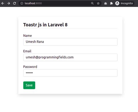 How To Use Toastr Js In Laravel 8 For Displaying Notification